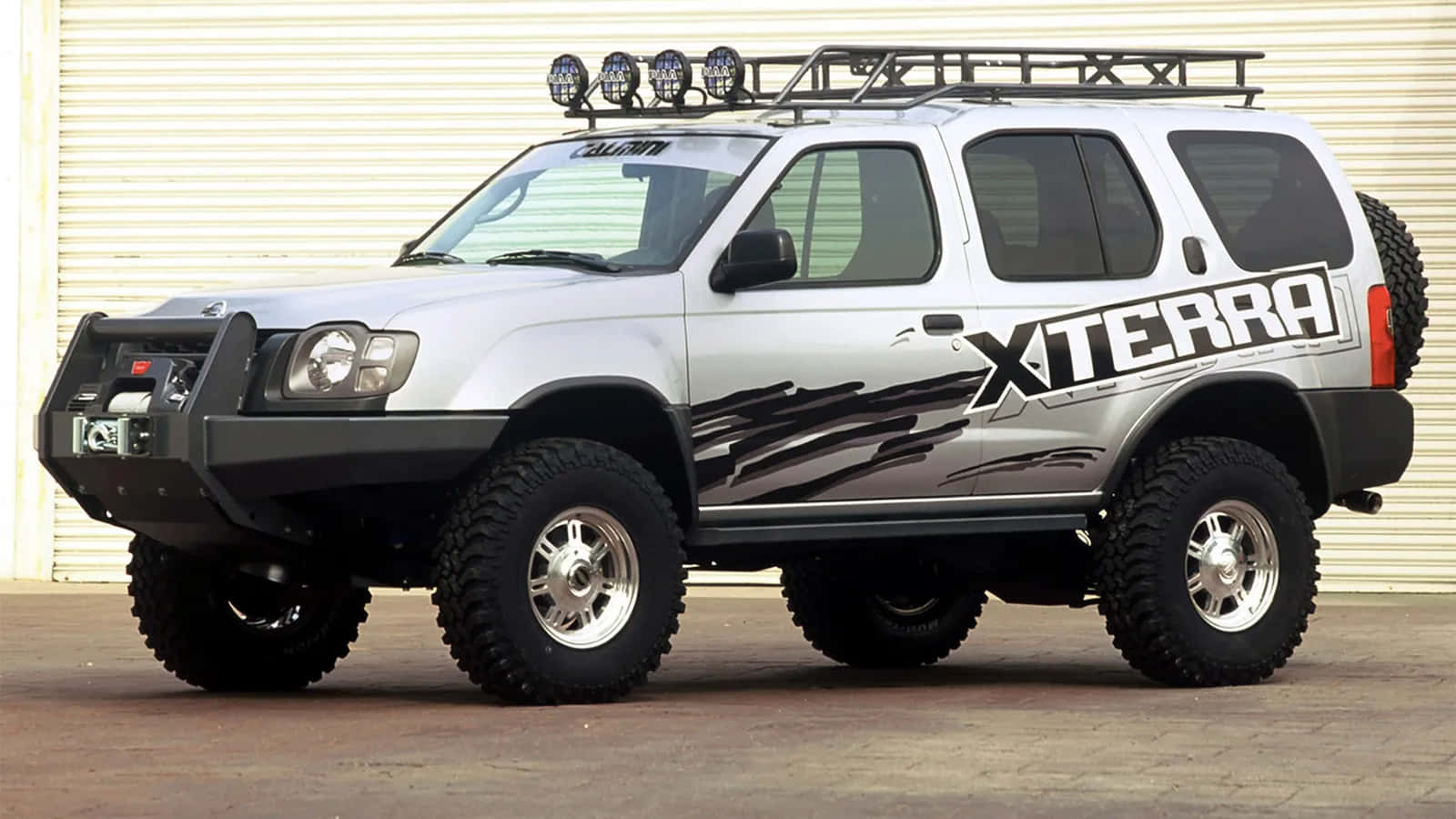 Nissan Xterra, silver, black graphics, HD Desktop Wallpaper