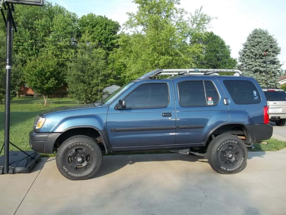 Nissan Xterra, blue, black wheels, SD Desktop Wallpaper