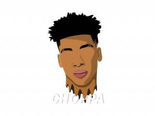 Nle Choppa, cartoon, stylized digital illustration, SD Desktop Wallpaper