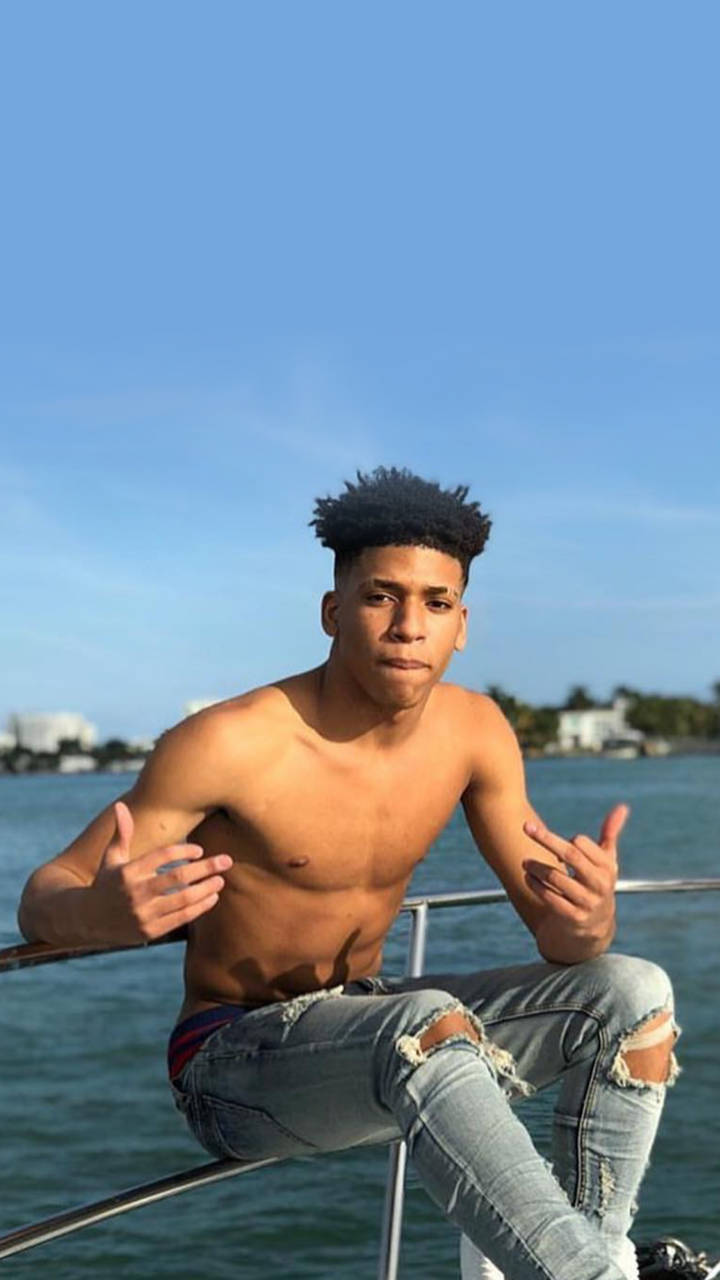 Nle Choppa, yacht, boat railing, HD Phone Wallpaper