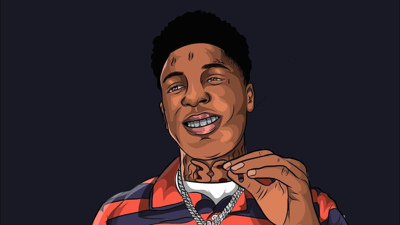 Nle Choppa, cartoon character, tattoos, HD Desktop Wallpaper