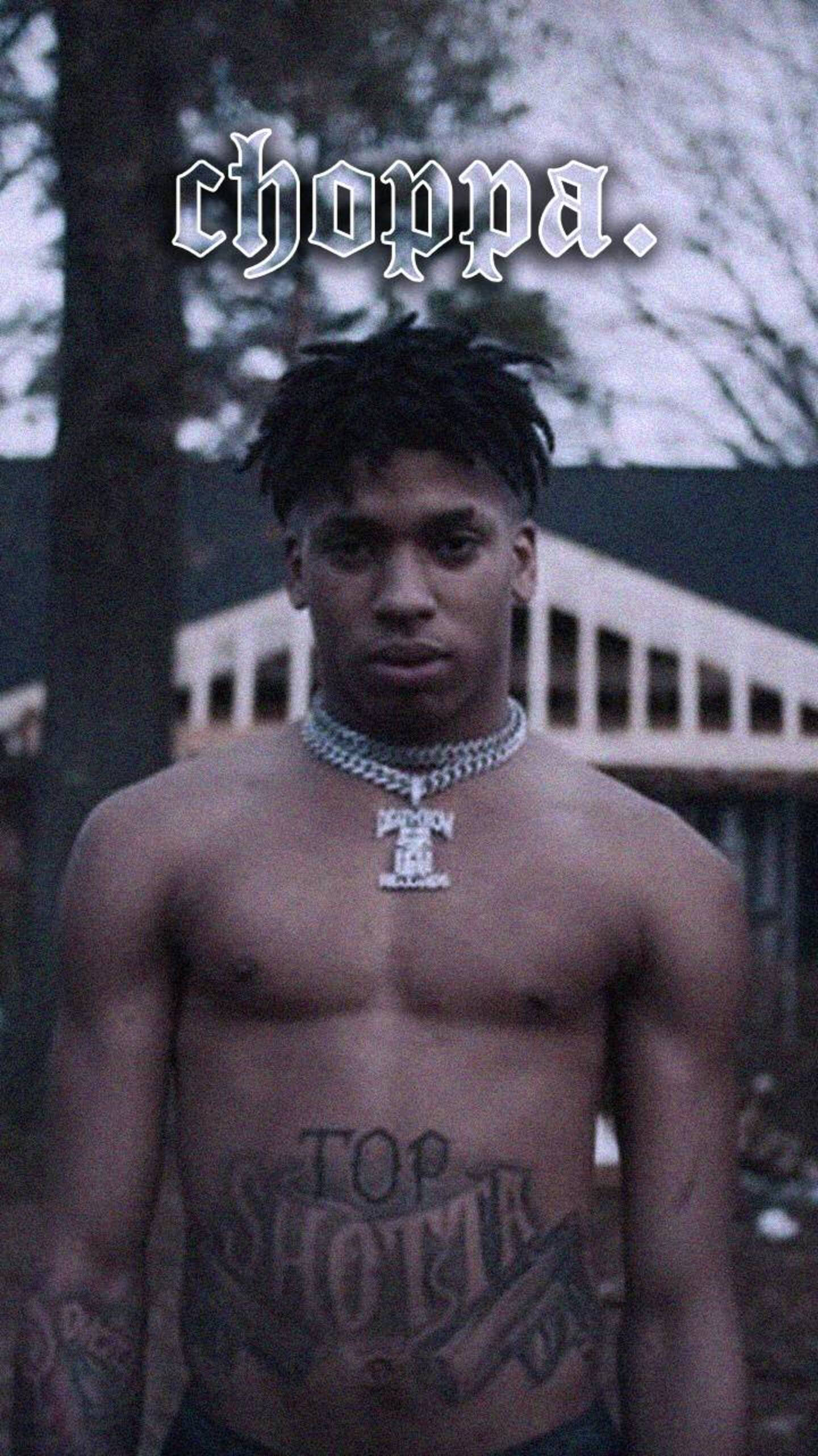 Nle Choppa, dreadlocks, chest tattoos, 2K Phone Wallpaper