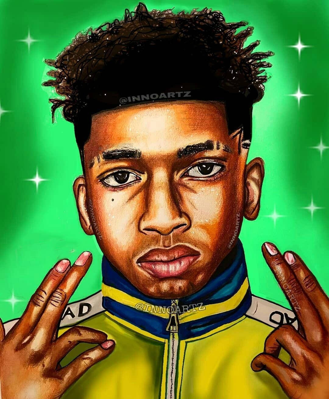 Nle Choppa, curly hair, headband, HD Phone Wallpaper