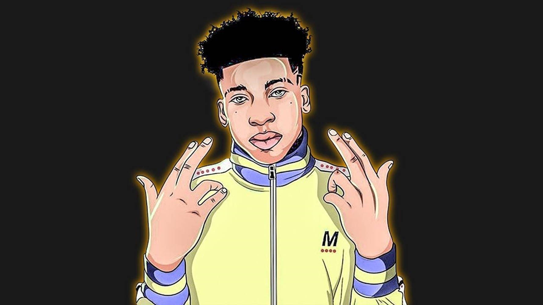 Nle Choppa, cartoon, yellow jacket, HD Desktop Wallpaper