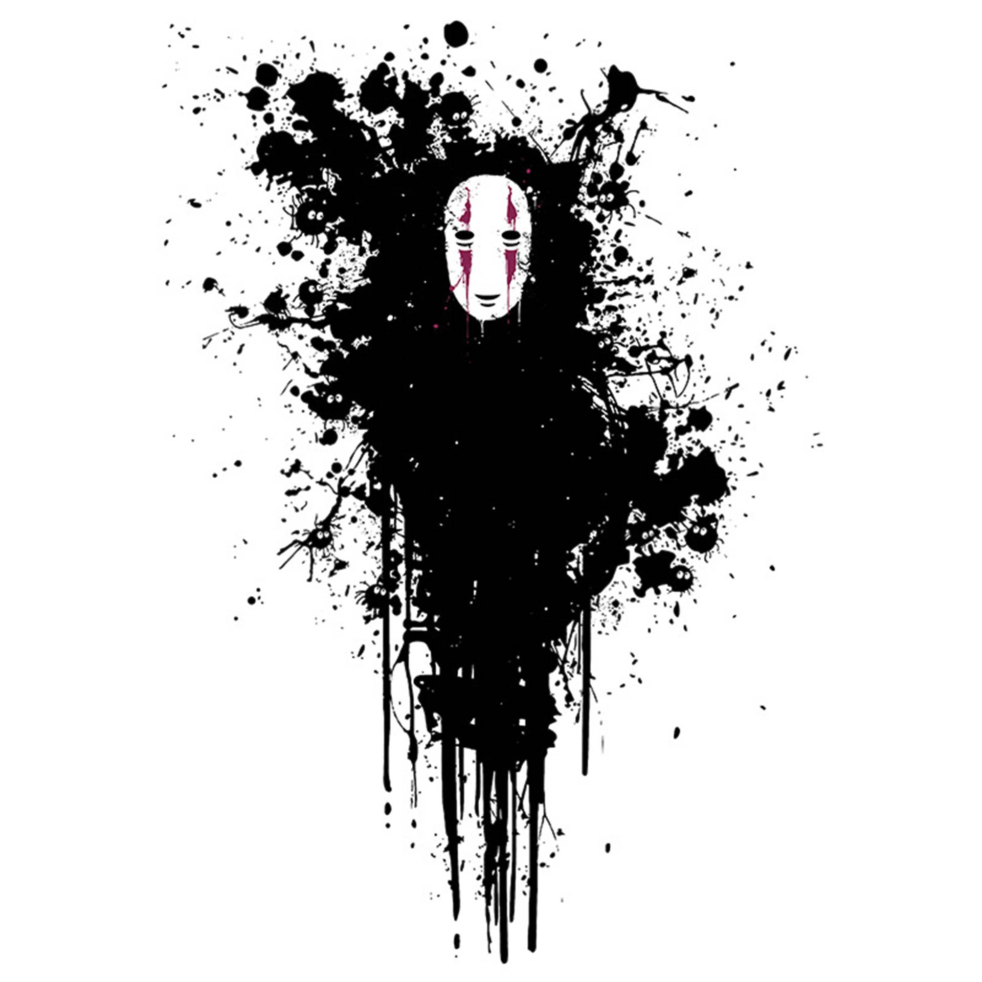 No-Face, black paint, red streaks, Full HD Desktop Wallpaper