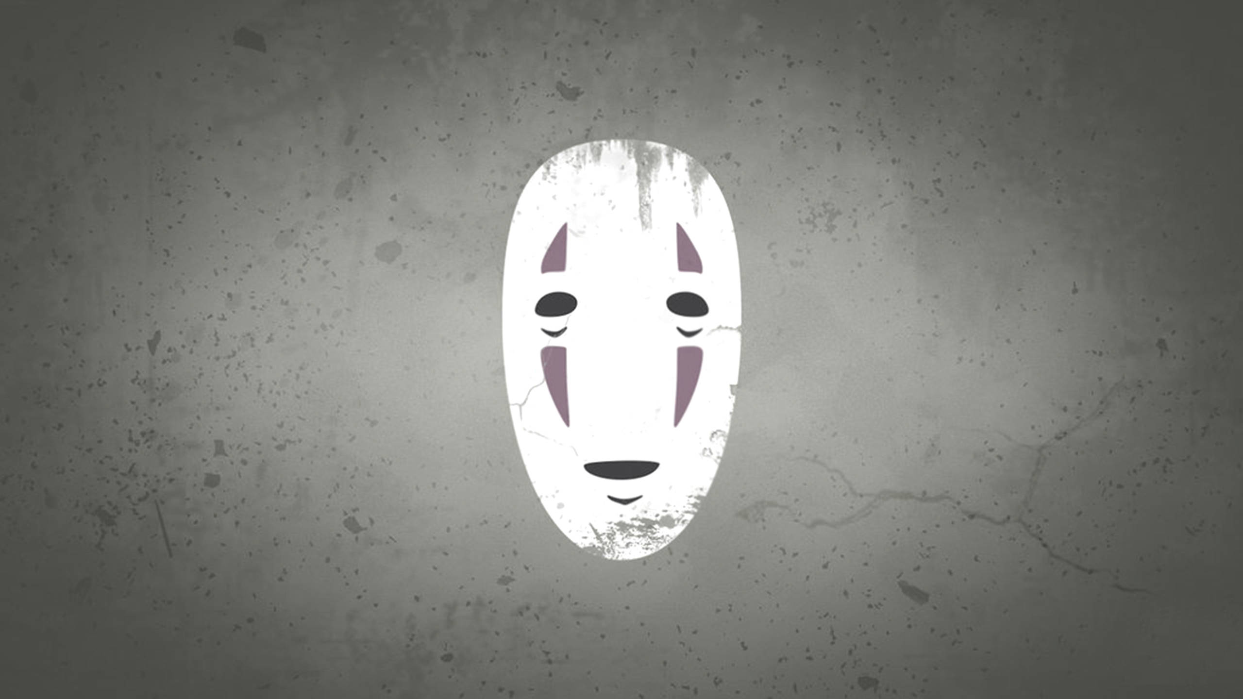 No-Face, white ghost mask, purple markings, 2K Desktop Wallpaper