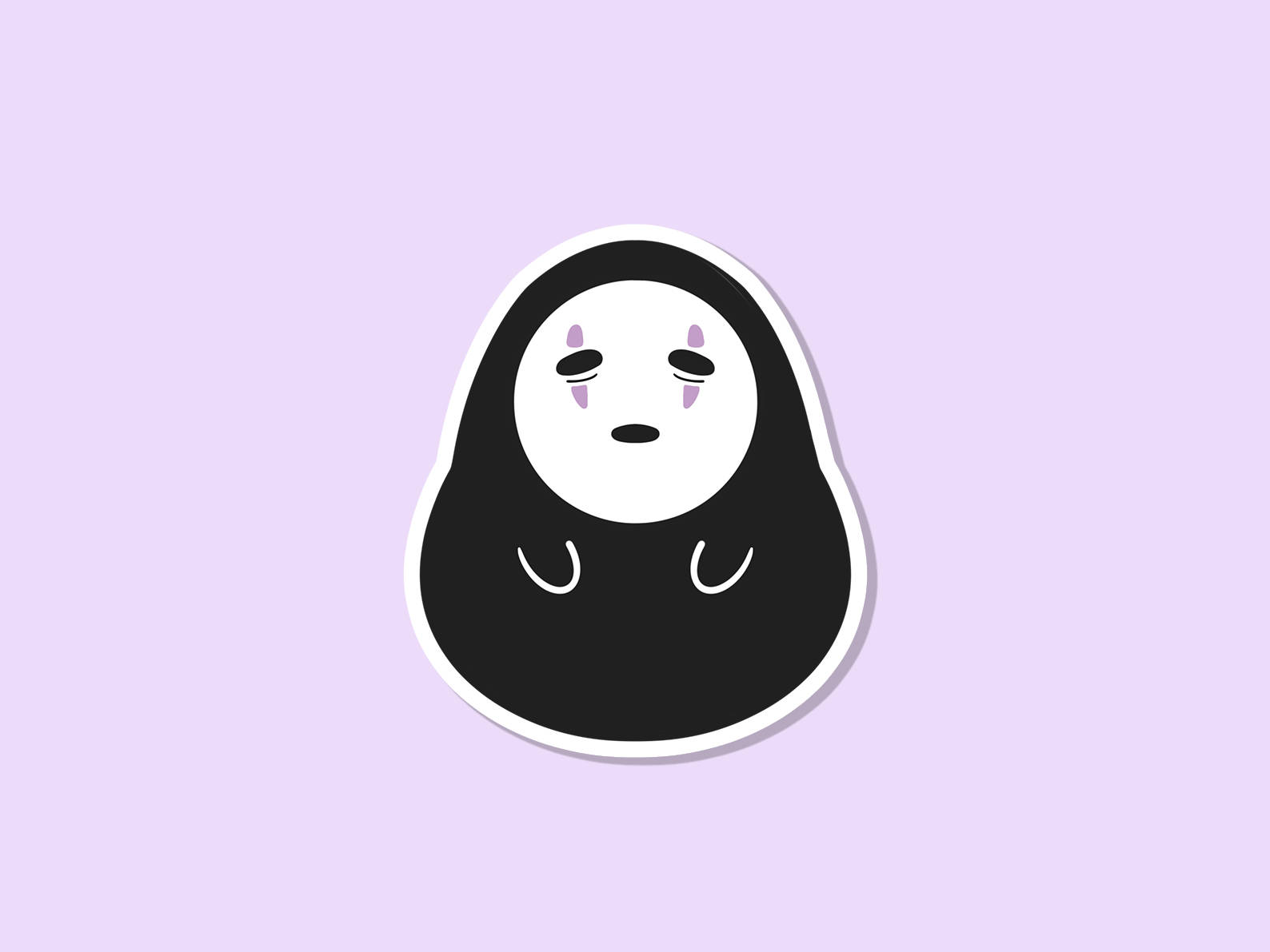 No-Face, black and white, purple blush, HD Desktop Wallpaper