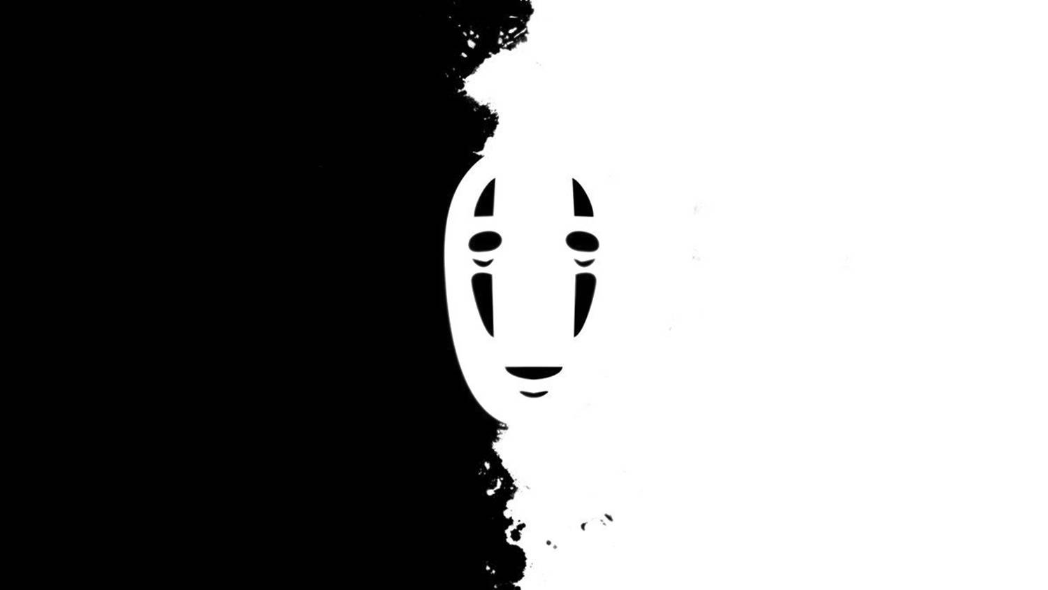 No-Face, ghost mask, black ink splatter, HD Desktop Wallpaper