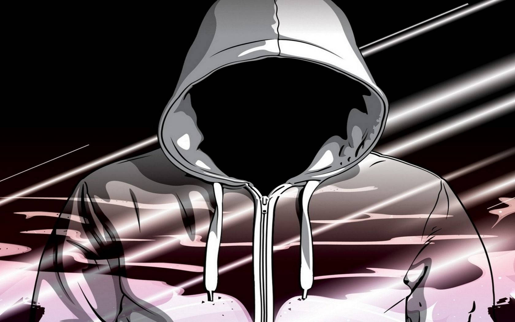 hooded figure, blank face, dark background, HD Desktop Wallpaper