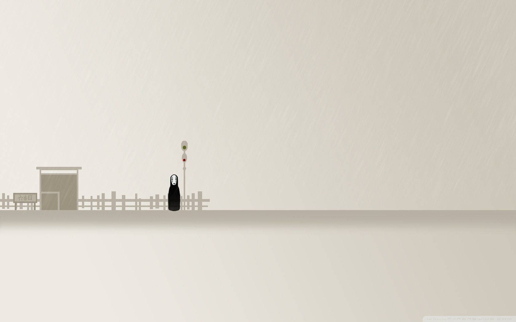 No Face, ghostly figure, fence, HD Desktop Wallpaper