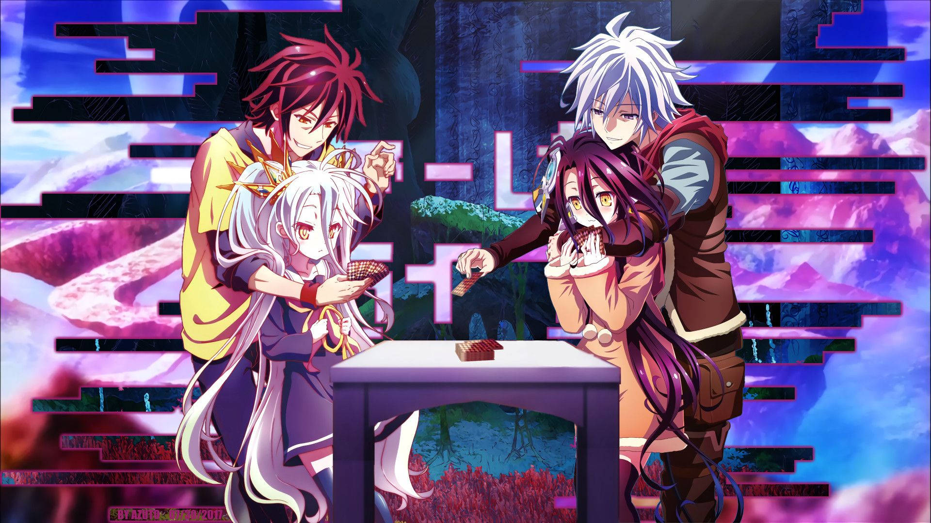 No Game No Life, playing cards, anime characters, Full HD Desktop Wallpaper