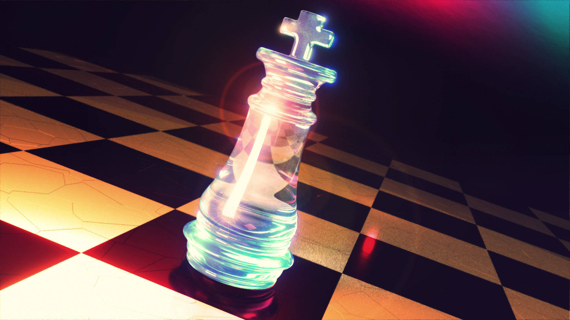 No Game No Life, king piece, glowing glass chess king, Full HD Desktop Wallpaper