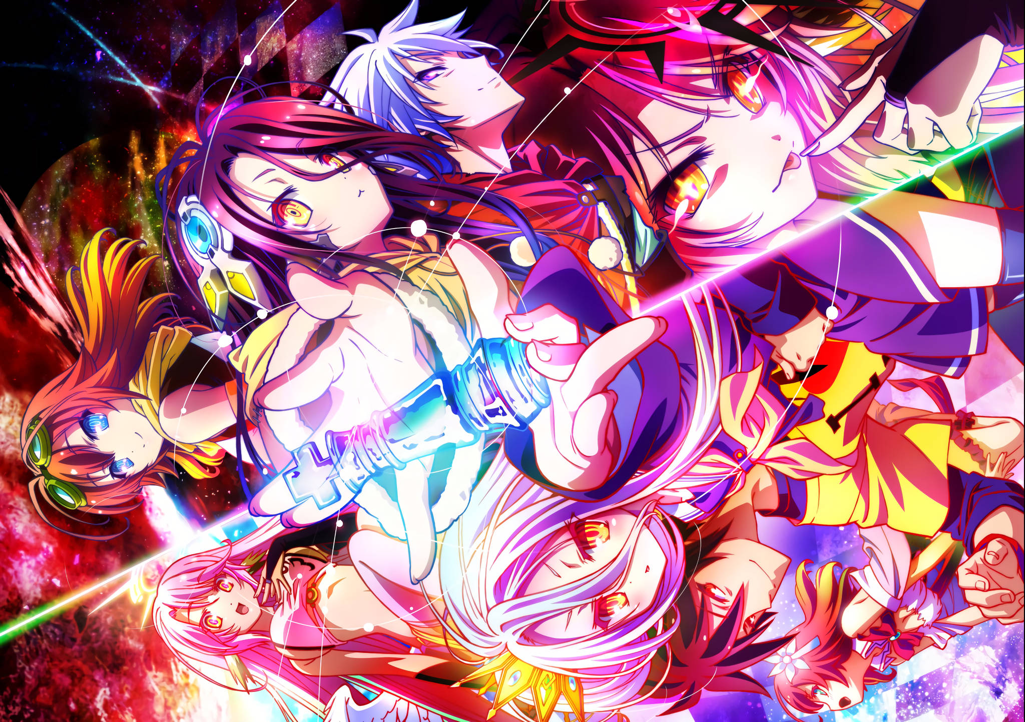 No Game No Life, cosmic starfield, glowing eyes, Full HD Desktop Wallpaper