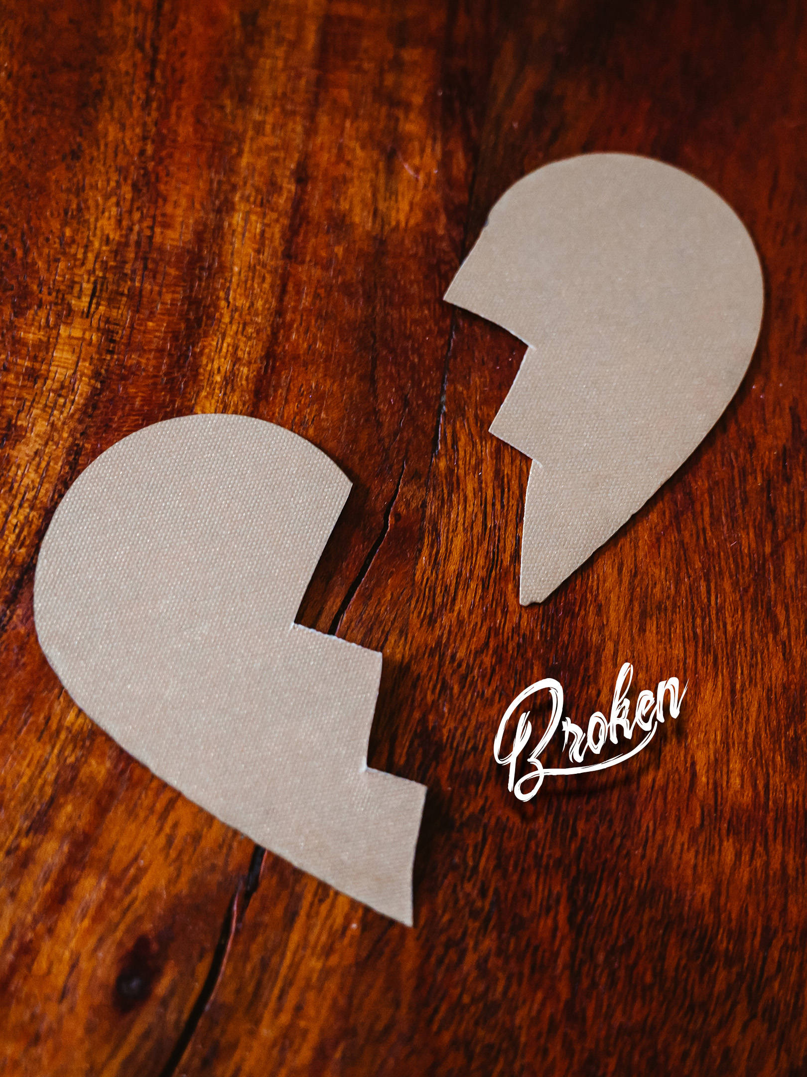 No Love, broken heart, cardboard cutout, Full HD Phone Wallpaper