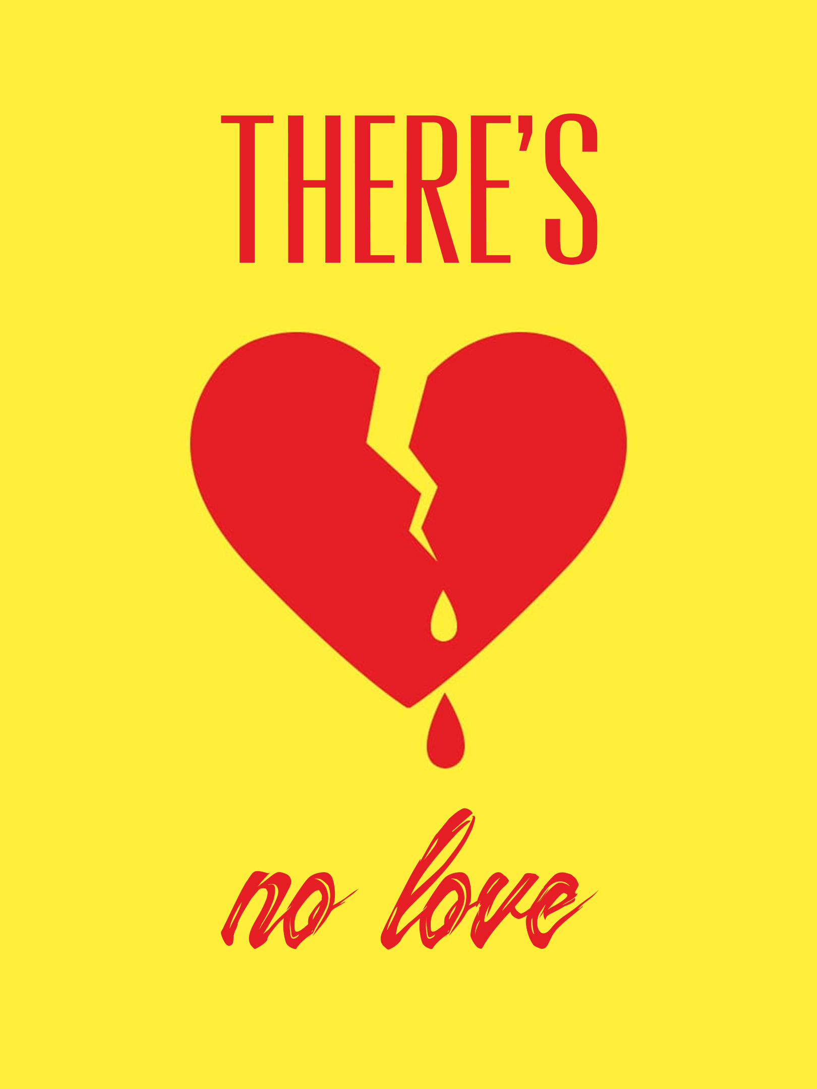No Love, broken heart, red, Full HD Phone Wallpaper