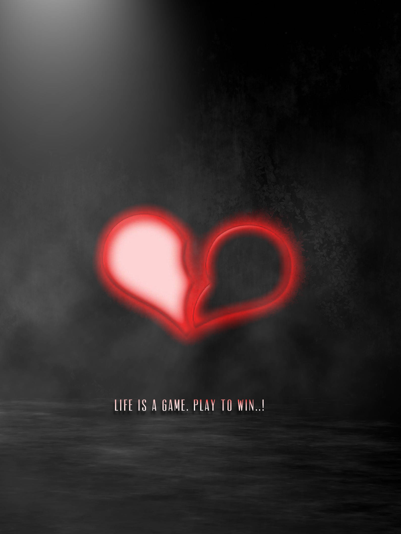 No Love, neon red, broken heart, Full HD Phone Wallpaper