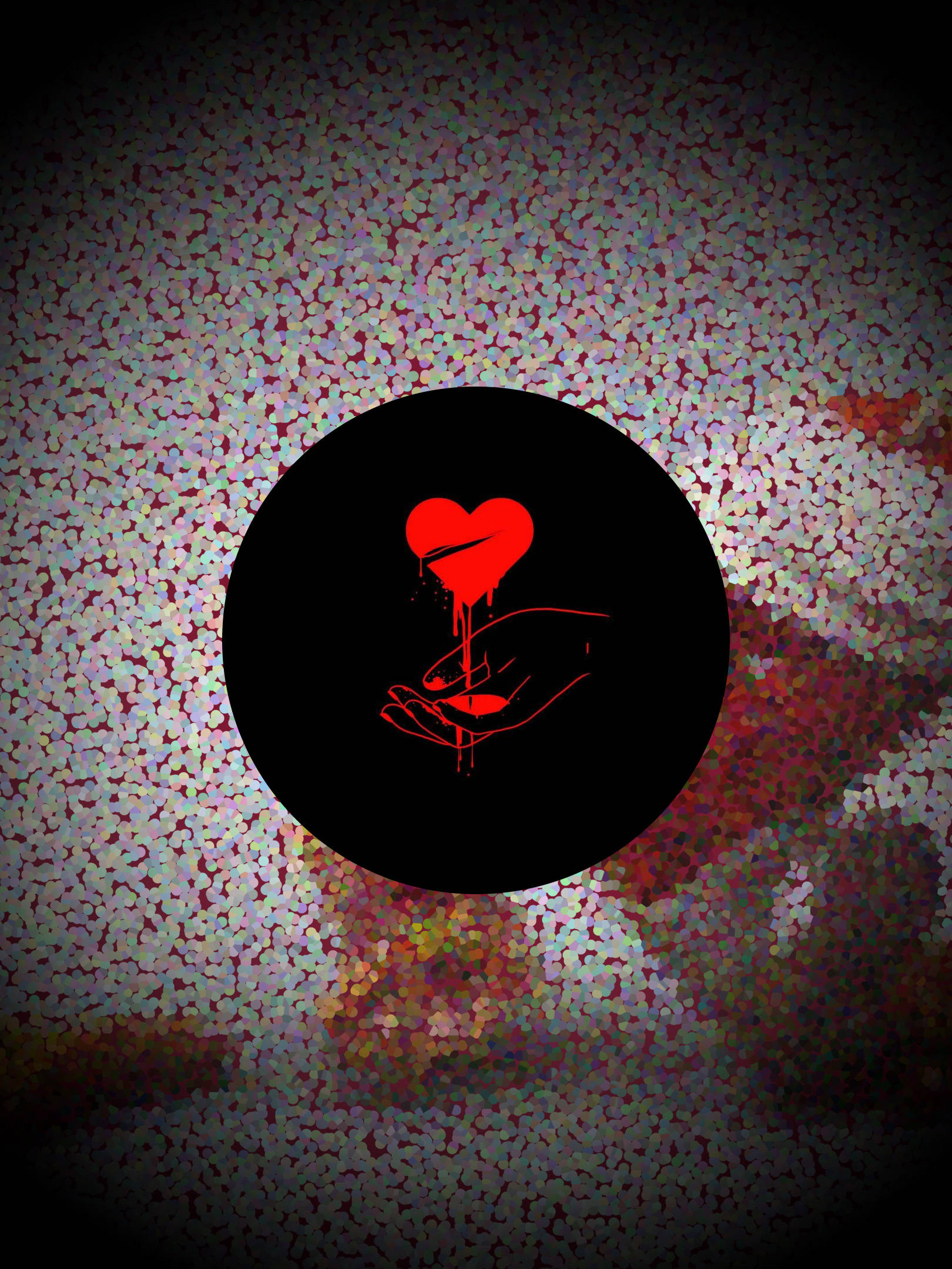 No Love, red heart, open hand, Full HD Phone Wallpaper