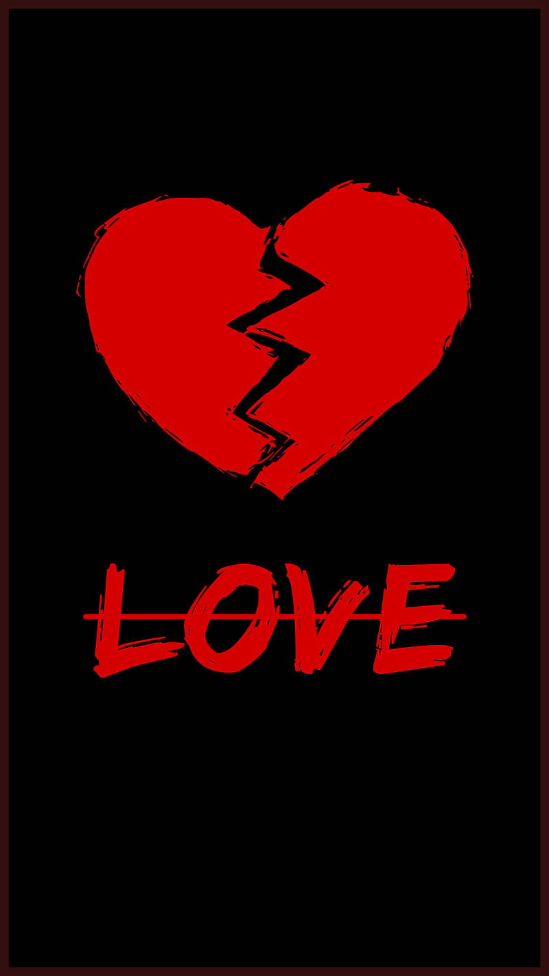 No Love, bloody red, broken heart, HD Phone Wallpaper