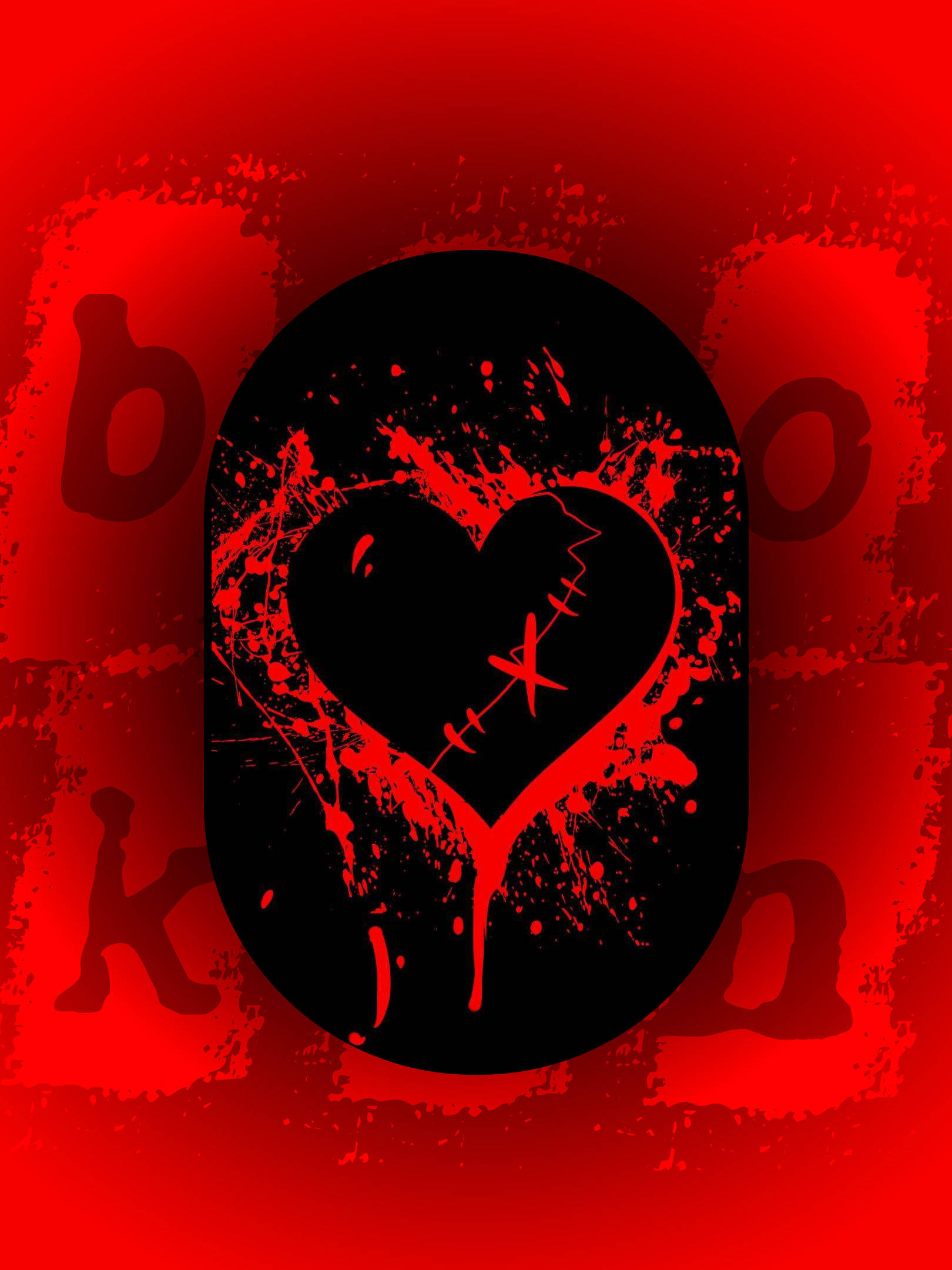No Love, heart, red stitches, Full HD Phone Wallpaper