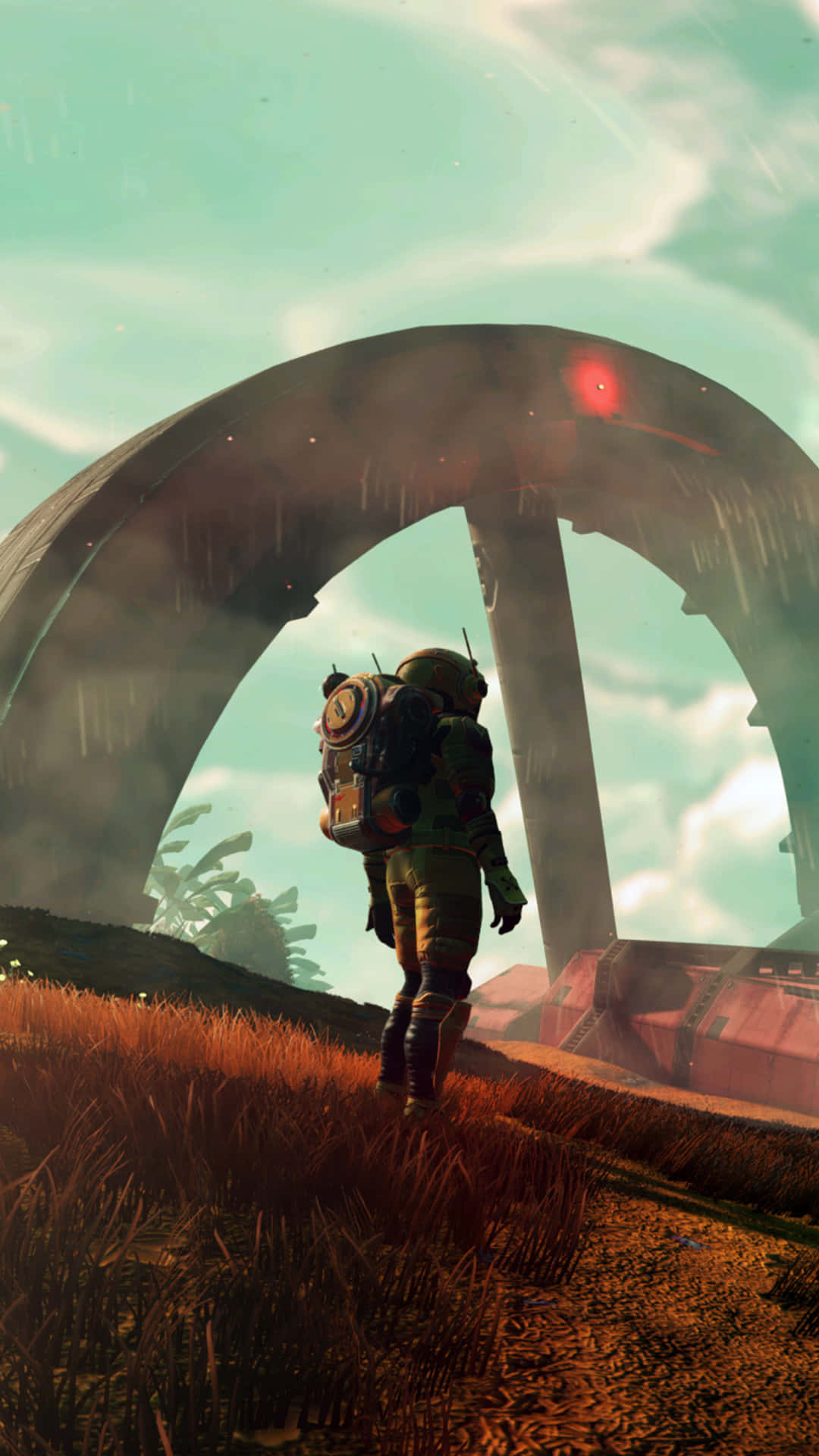 No Man's Sky, astronaut, alien archway, Full HD Phone Wallpaper