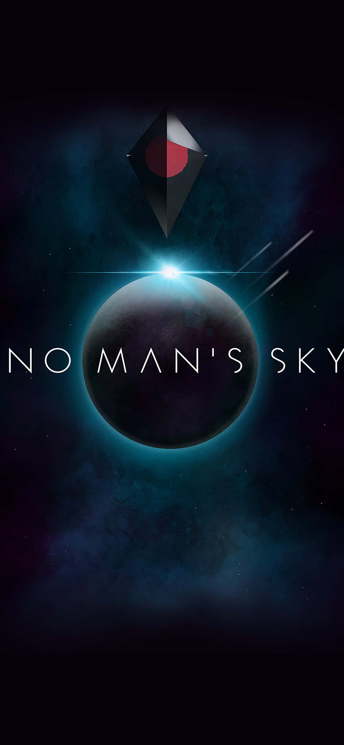 No Man's Sky, glowing blue planet, diamond-shaped spacecraft, Full HD Phone Wallpaper