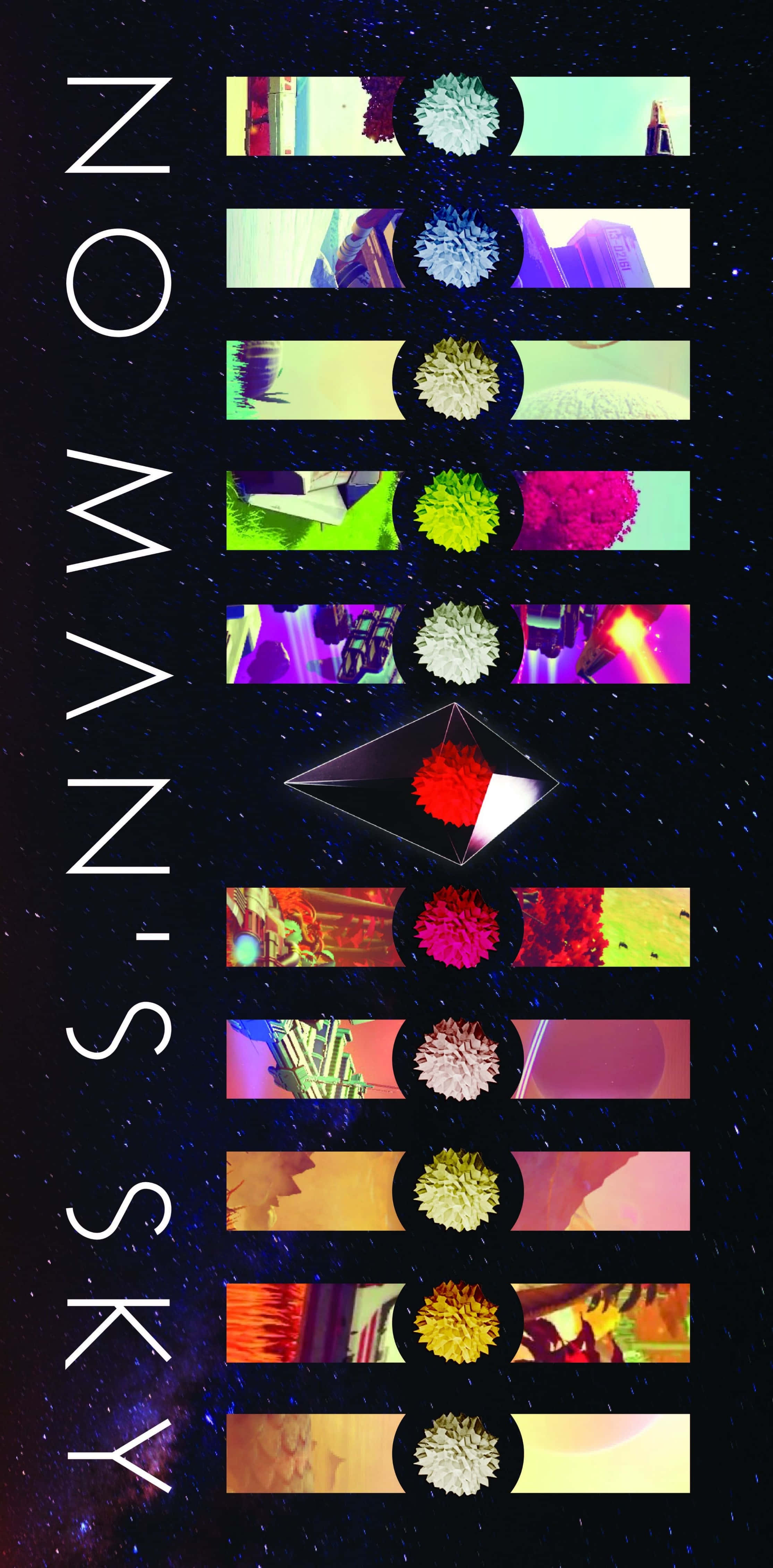 No Man's Sky, glowing orbs, starry cosmic background, 4K Phone Wallpaper