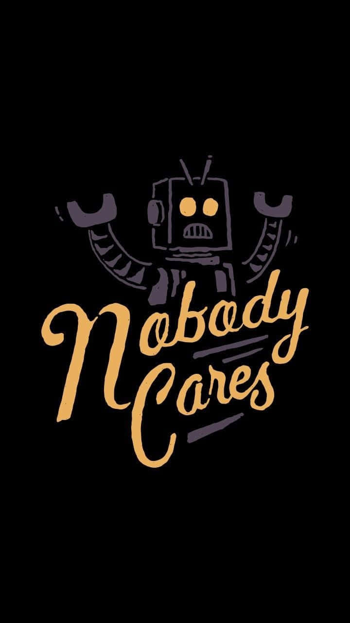 Nobody Cares, golden cursive, glowing eyes, HD Phone Wallpaper