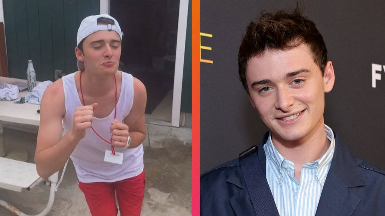 Noah Schnapp, white tank top, red pants, HD Desktop Wallpaper