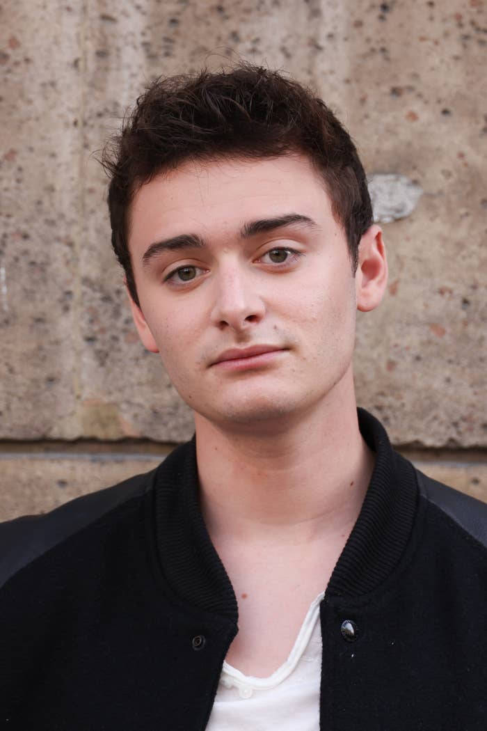 Noah Schnapp, black jacket, dark hair, SD Phone Wallpaper