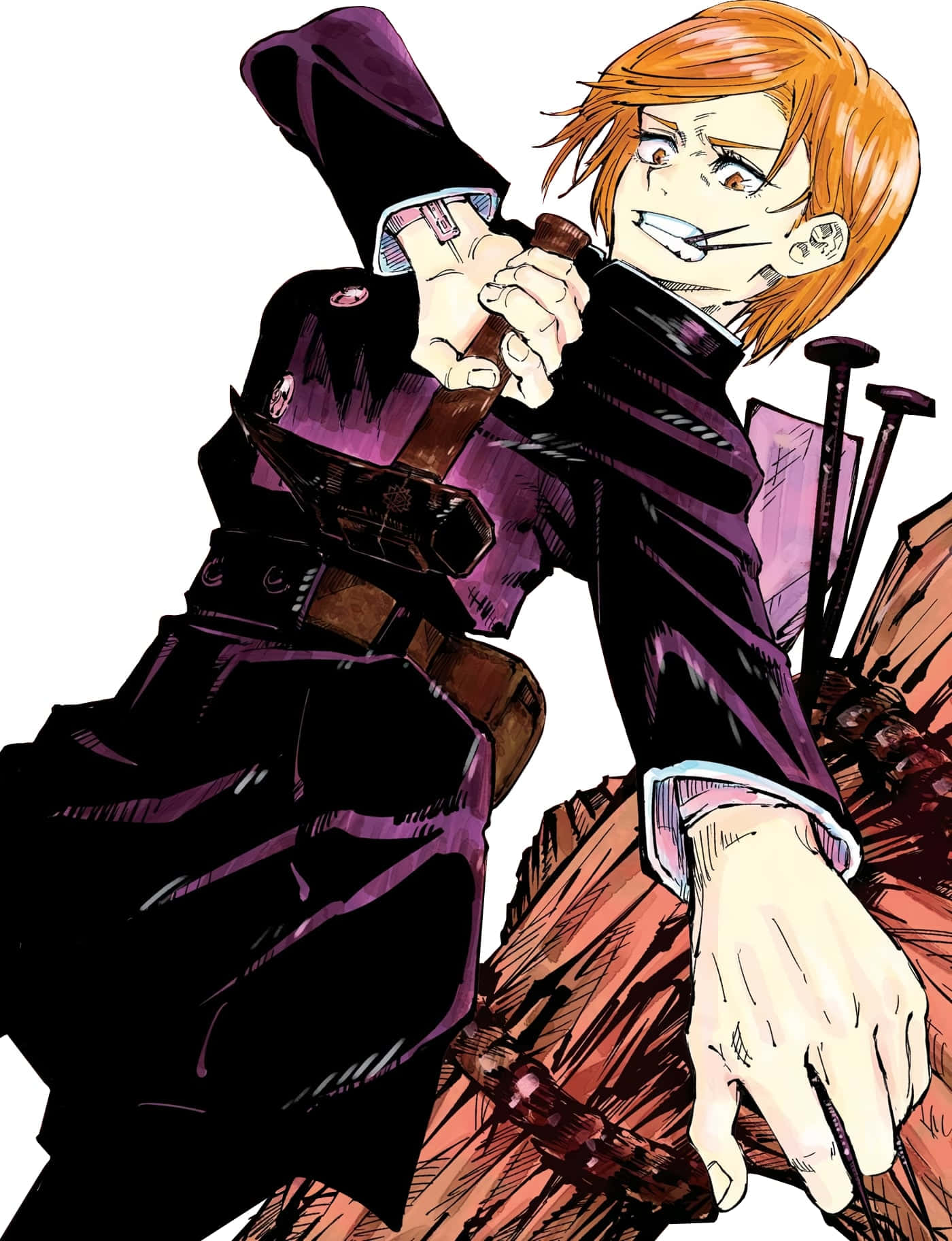Nobara Kugisaki, orange hair, sword, HD Phone Wallpaper