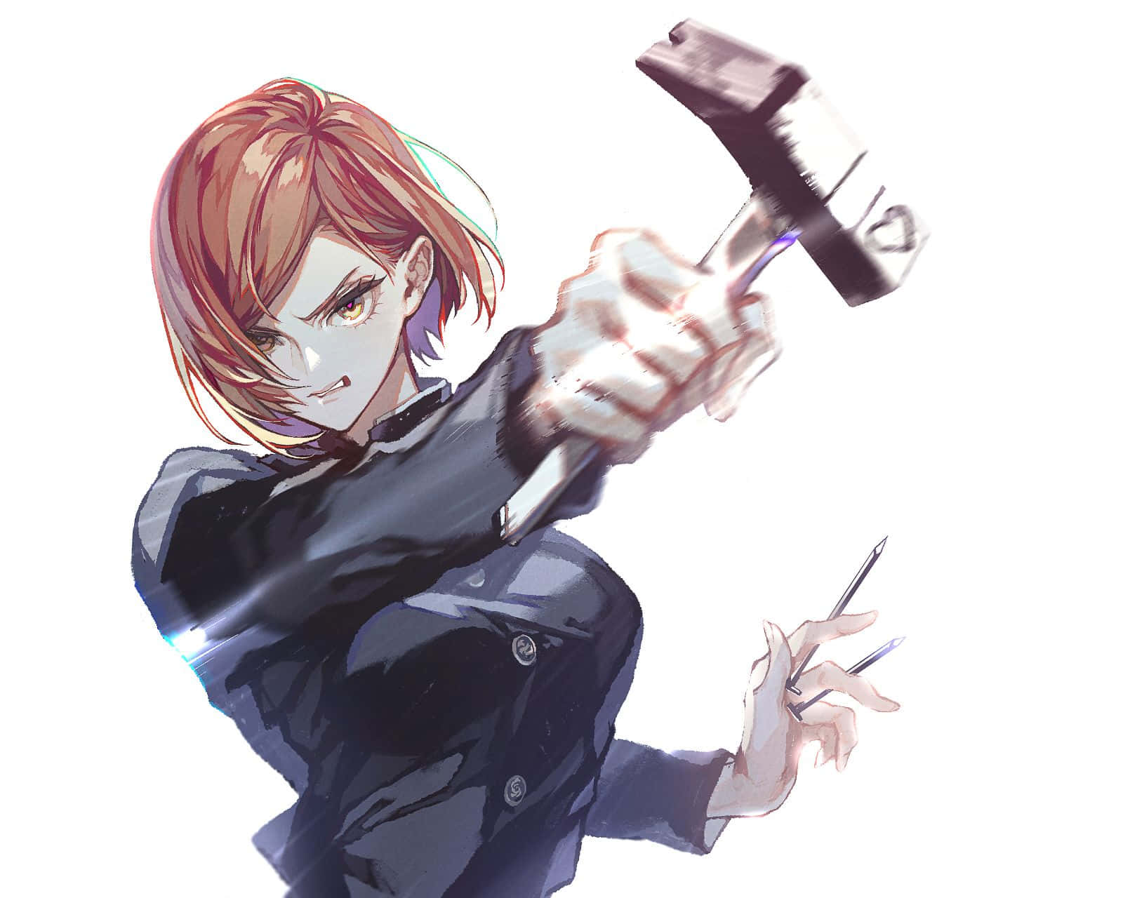 Nobara Kugisaki, red hair, hammer, HD Desktop Wallpaper