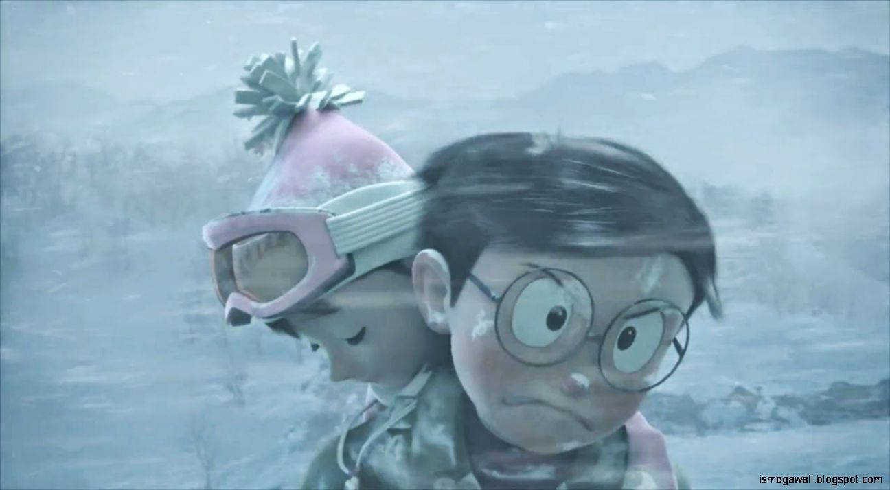 Nobita Shizuka HD, 3D Snow, winter gear, HD Desktop Wallpaper