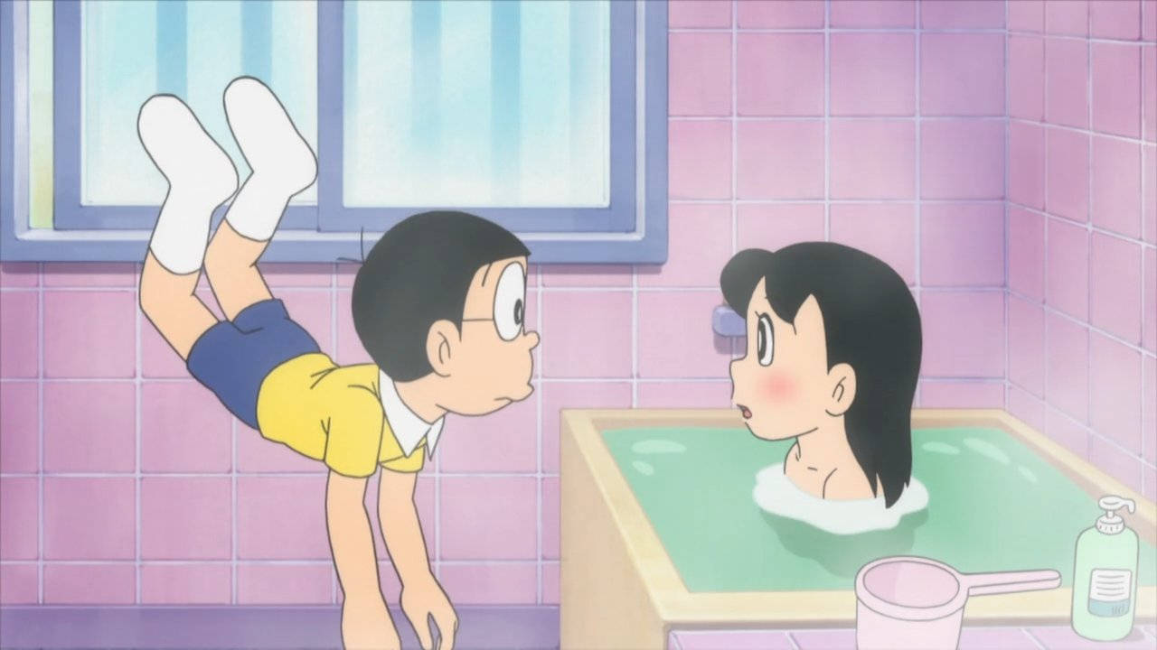 Nobita, Shizuka, bathtub, HD Desktop Wallpaper