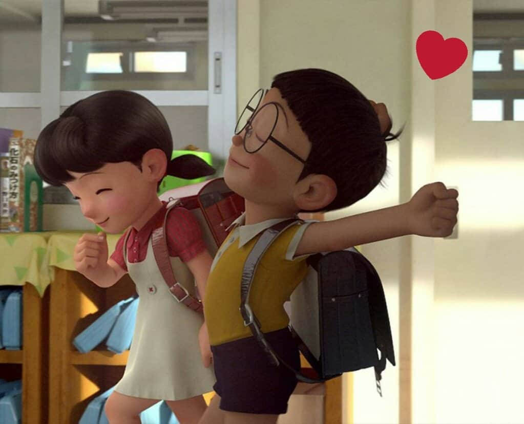 Nobita, Shizuka, HD School Day, SD Desktop Wallpaper
