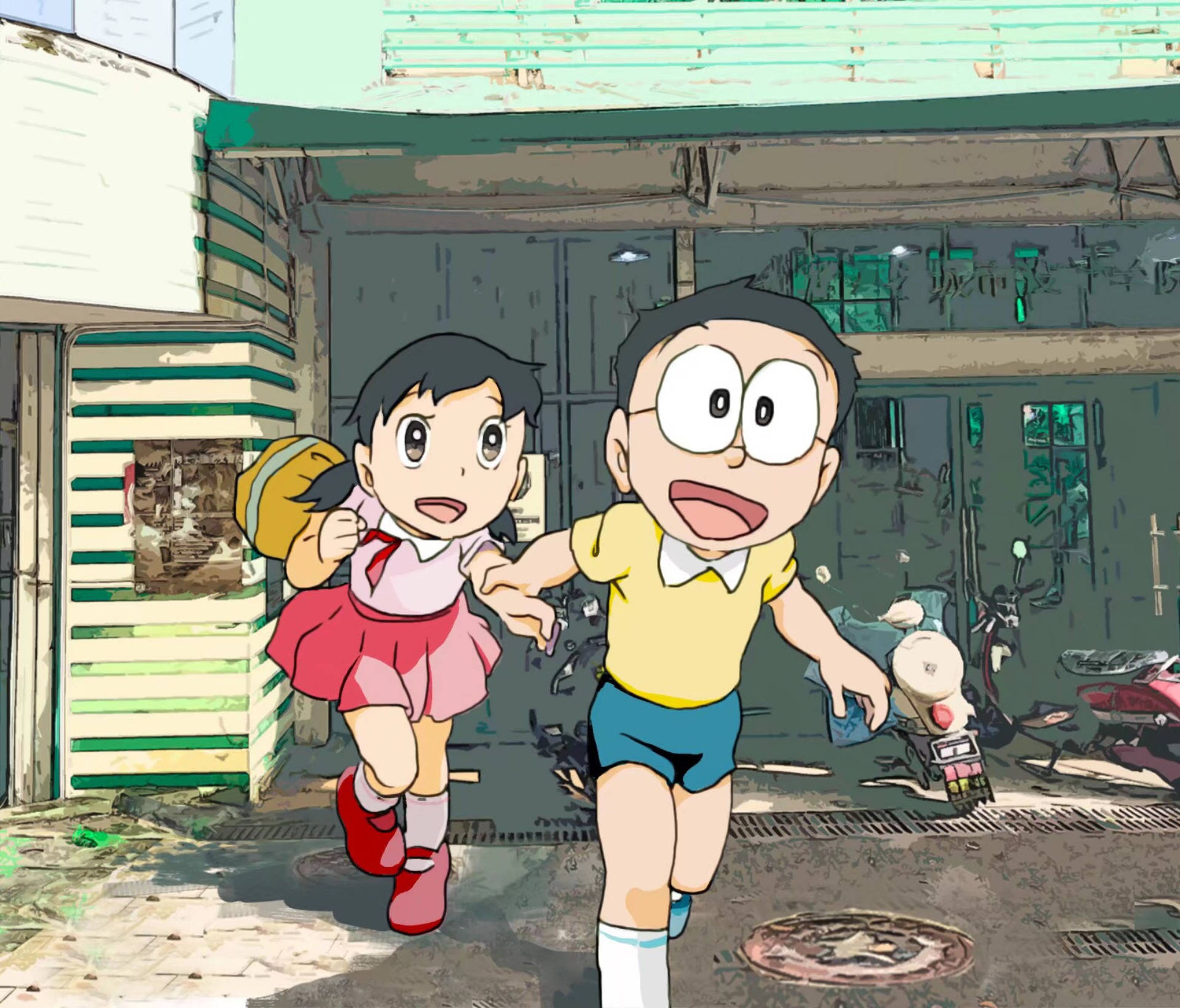 Nobita, Shizuka, anime kids, Full HD Desktop Wallpaper