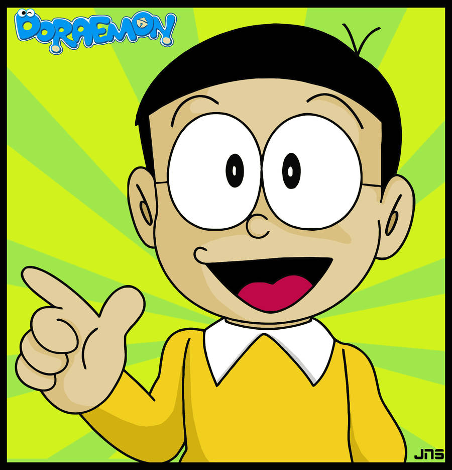 Nobita, yellow sweater, huge eyes, SD Phone Wallpaper