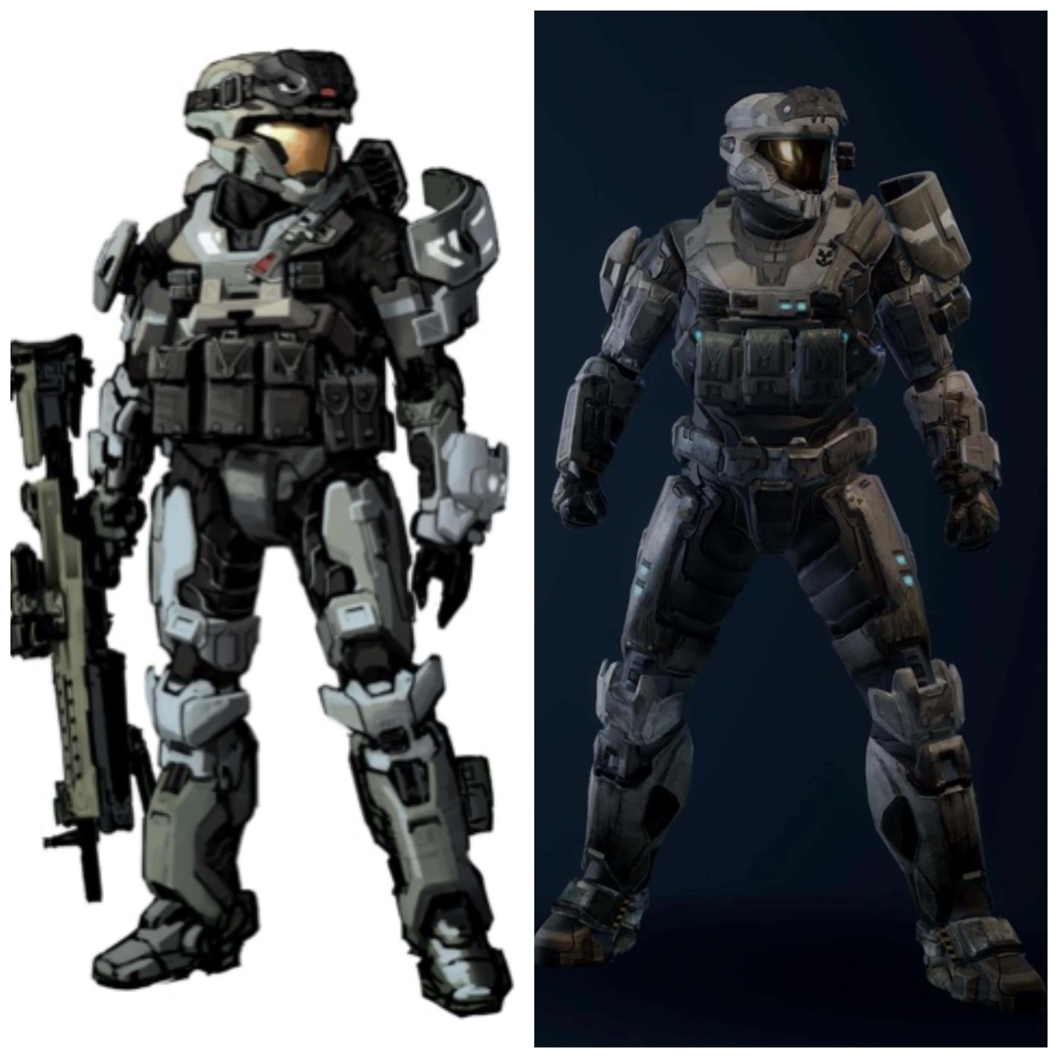 Noble Six, futuristic combat gear, rifle, 2K Desktop Wallpaper