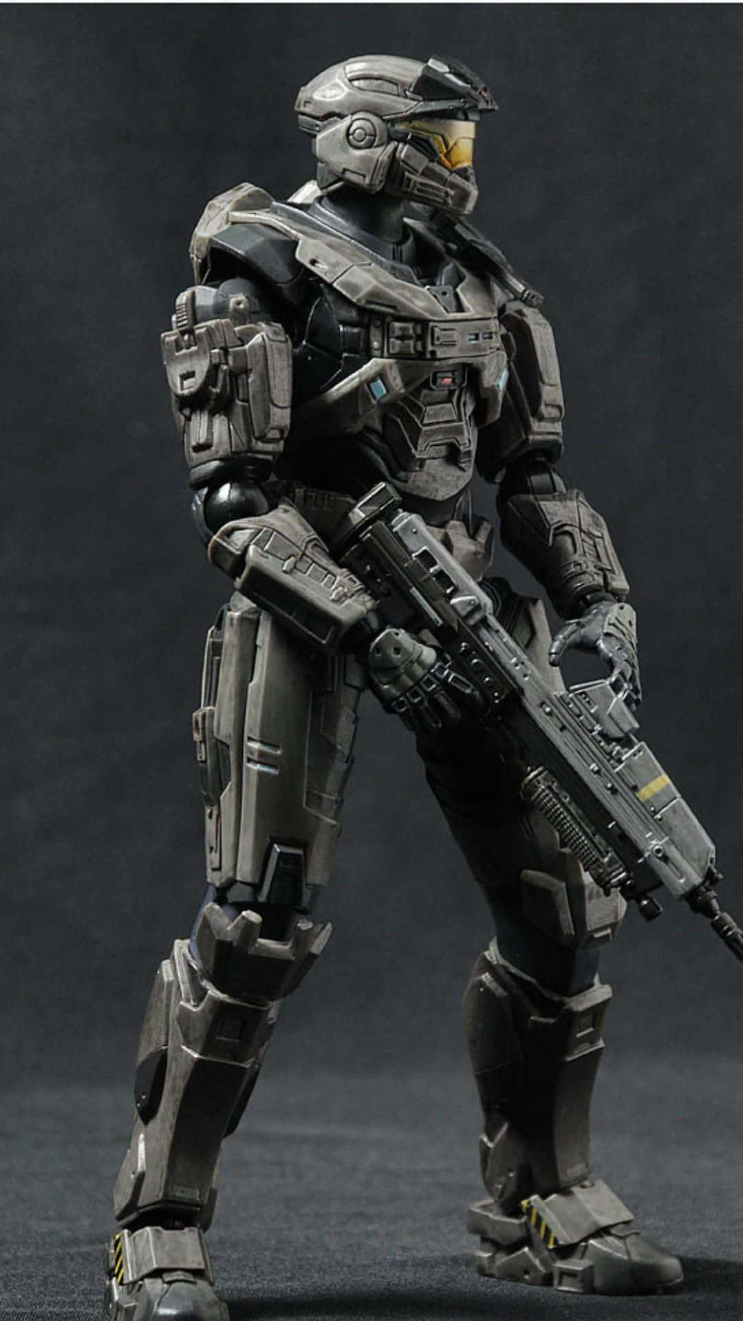 Noble Six, gray armored soldier, futuristic rifle, Full HD Phone Wallpaper