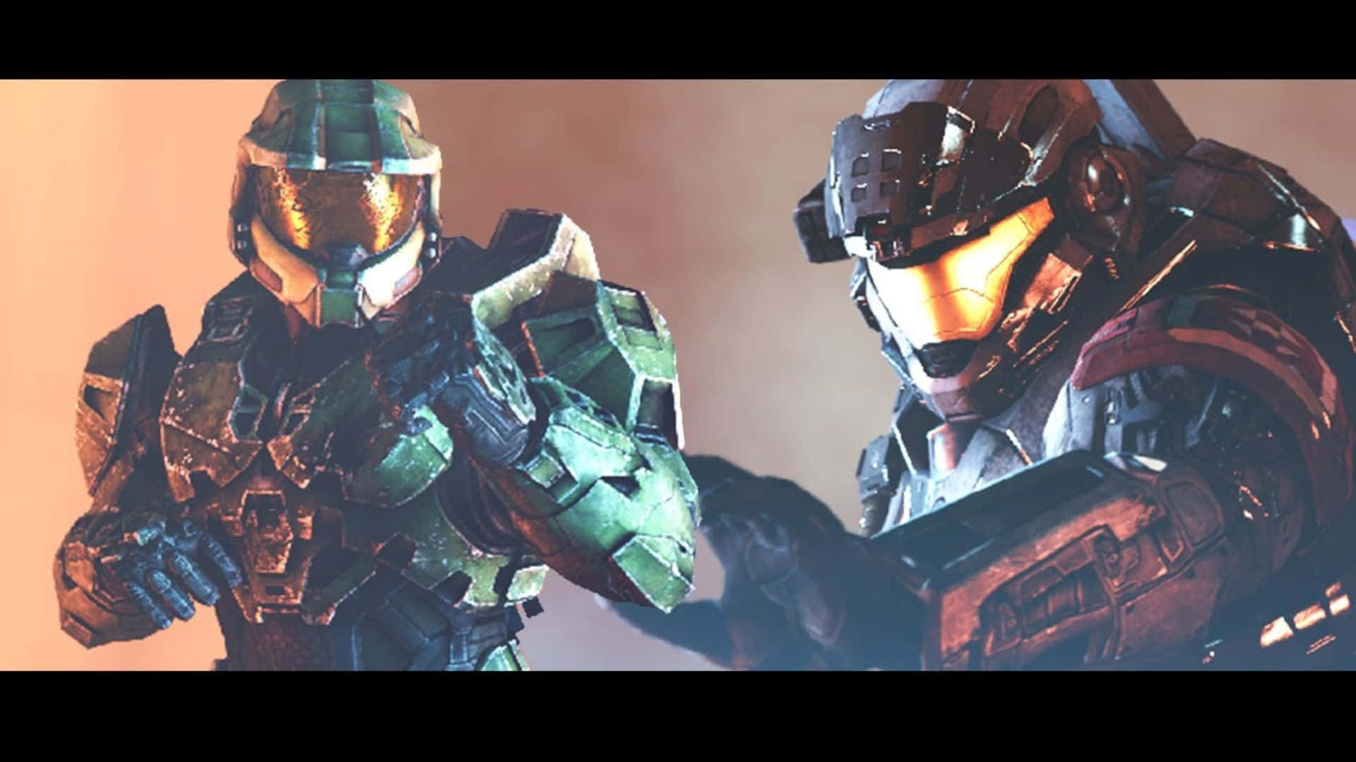 Noble Six, futuristic combat gear, glowing visors, Full HD Desktop Wallpaper