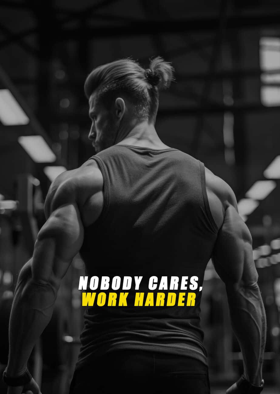 nobody cares work harder, gym, muscular man, HD Phone Wallpaper