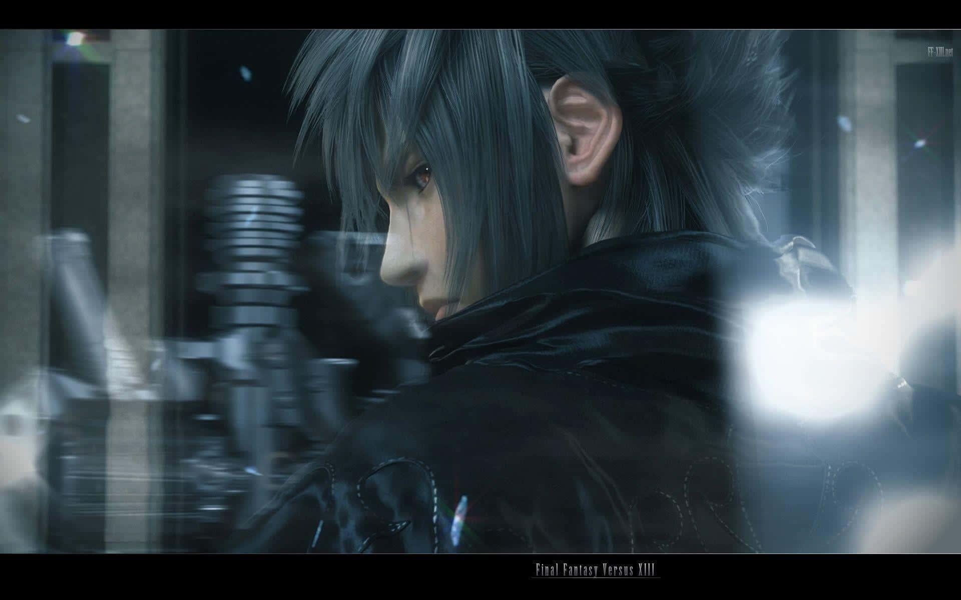 Noctis Lucis Caelum, silver hair, black coat, Full HD Desktop Wallpaper