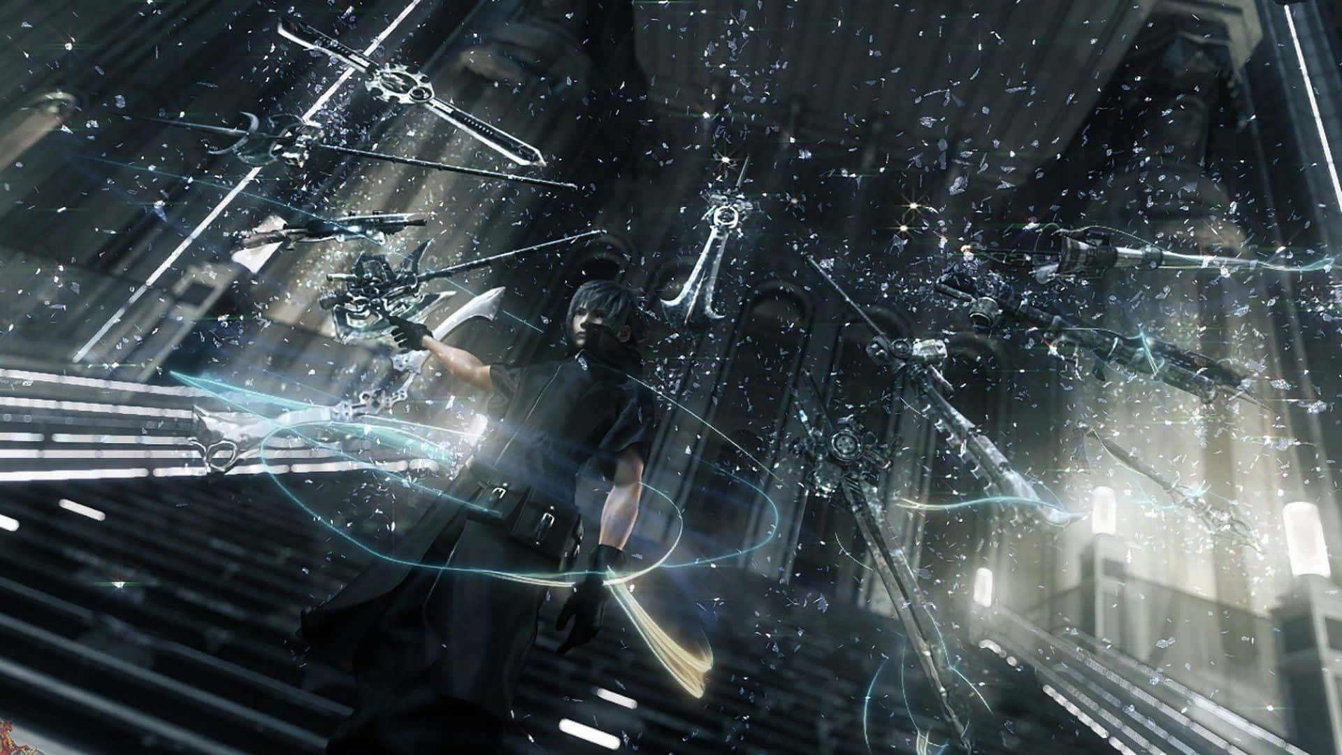 Noctis Lucis Caelum, black armor, glowing blades, Full HD Desktop Wallpaper