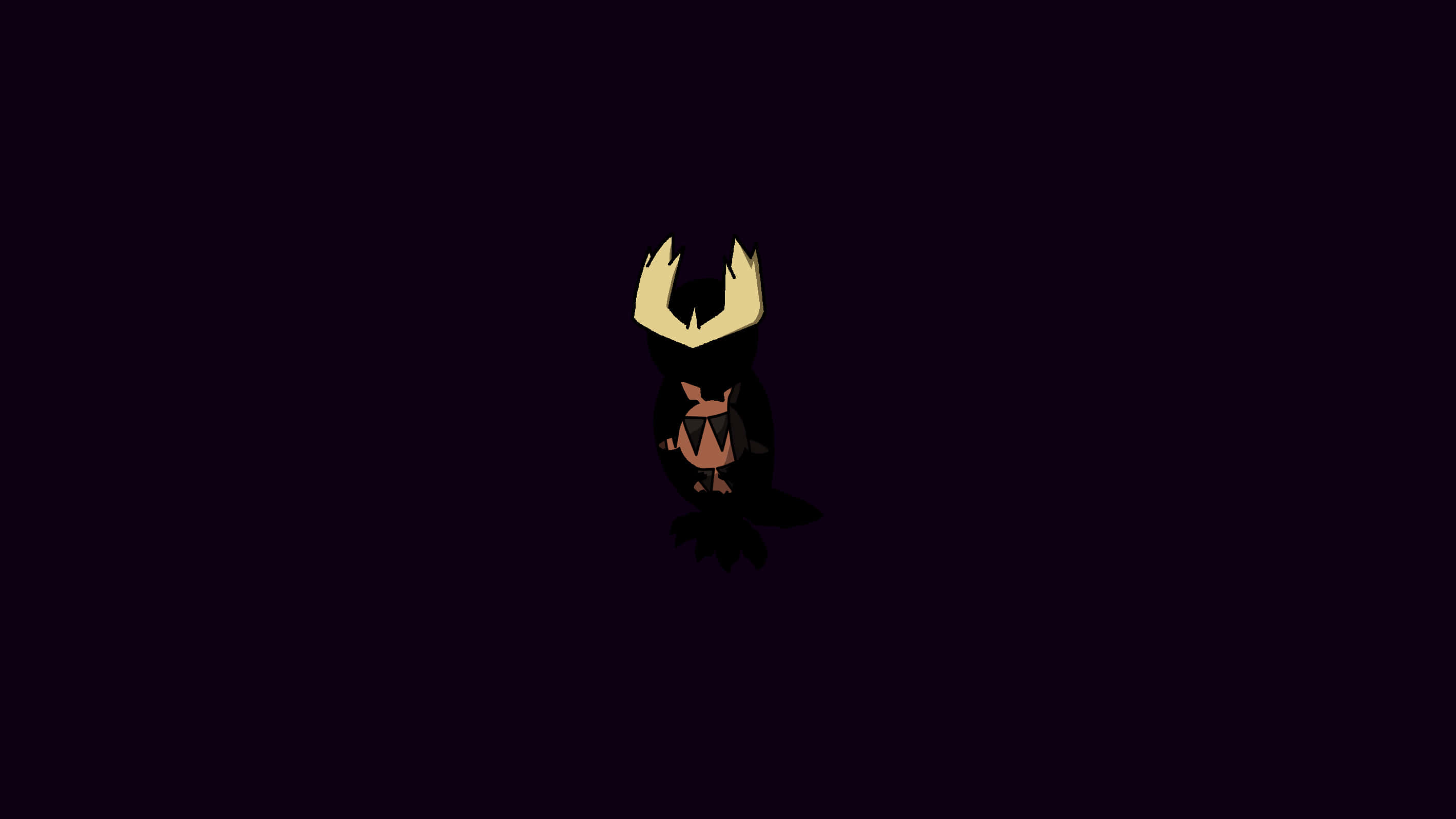 Noctowl, black owl, glowing yellow horns, 2K Desktop Wallpaper