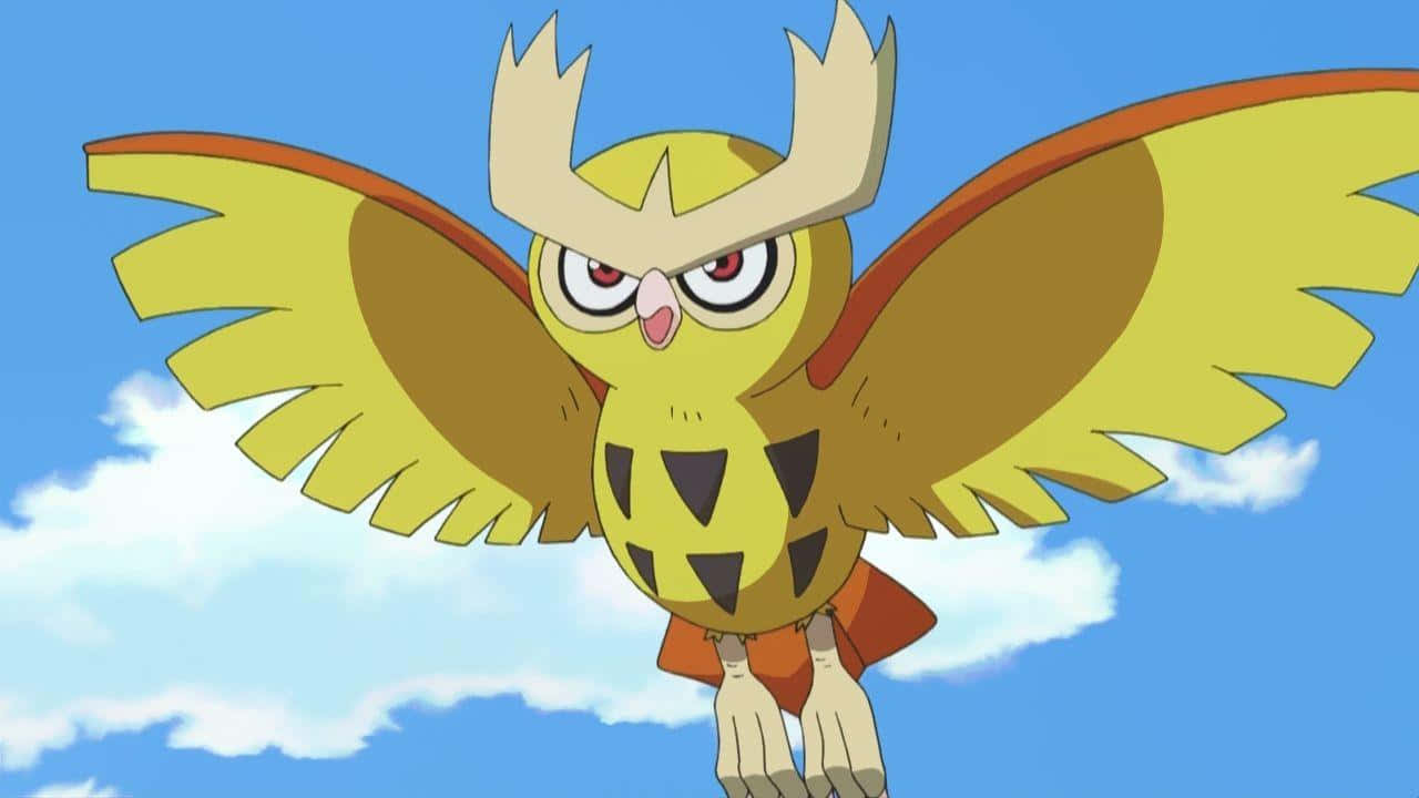 Noctowl, yellow, brown wings, HD Desktop Wallpaper