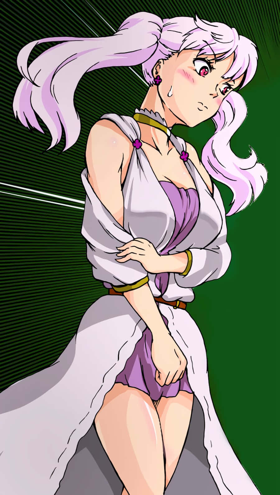 Noelle Silva, lavender hair, purple outfit, HD Phone Wallpaper