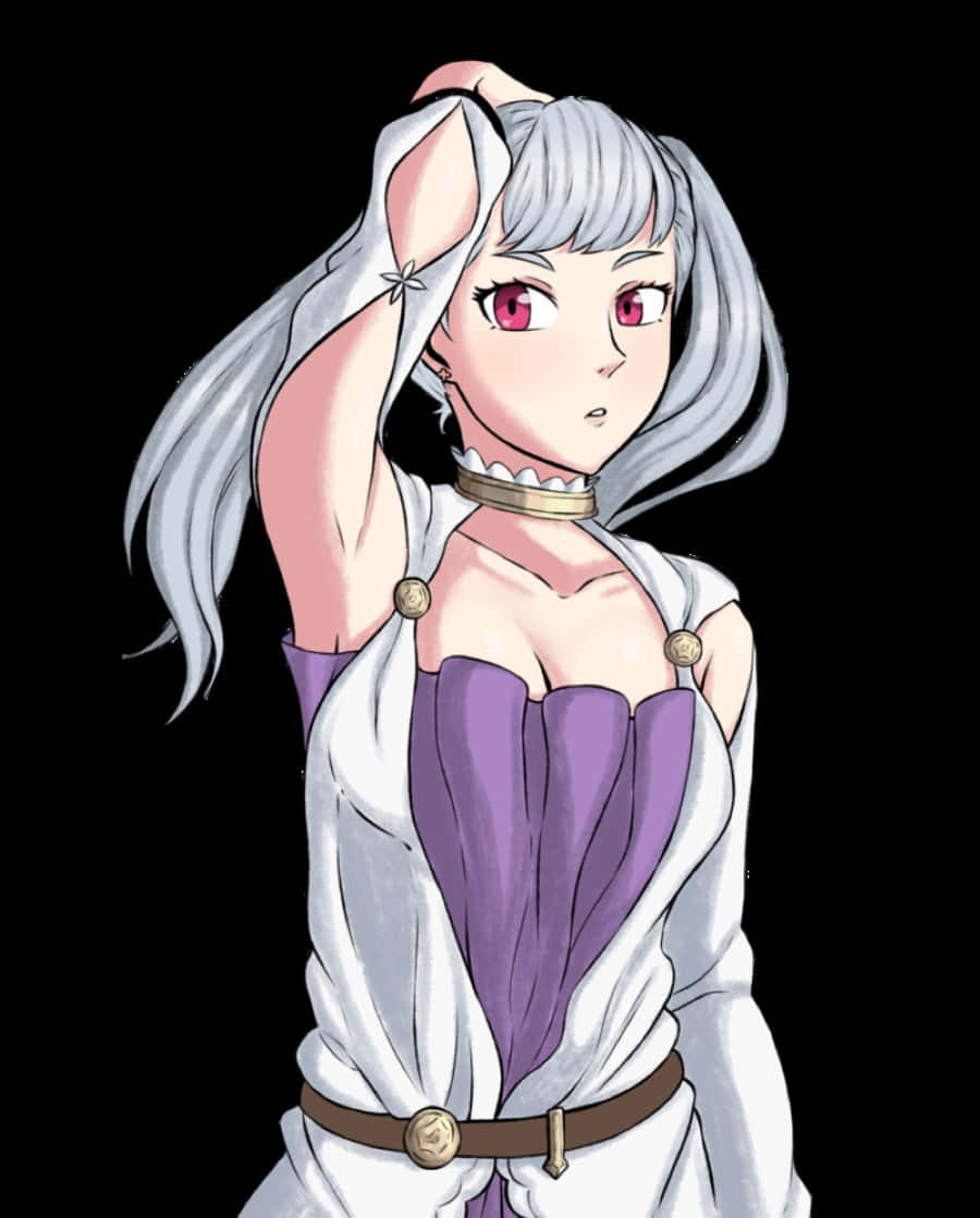 Noelle Silva, silver-haired, pink eyes, SD Phone Wallpaper