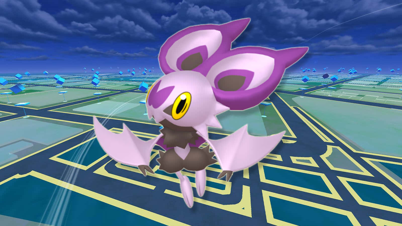 Noibat, Game Map, purple and white, HD Desktop Wallpaper