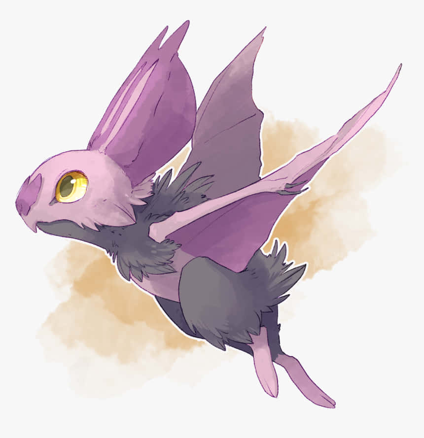 Noibat, purple, yellow eyes, SD Phone Wallpaper