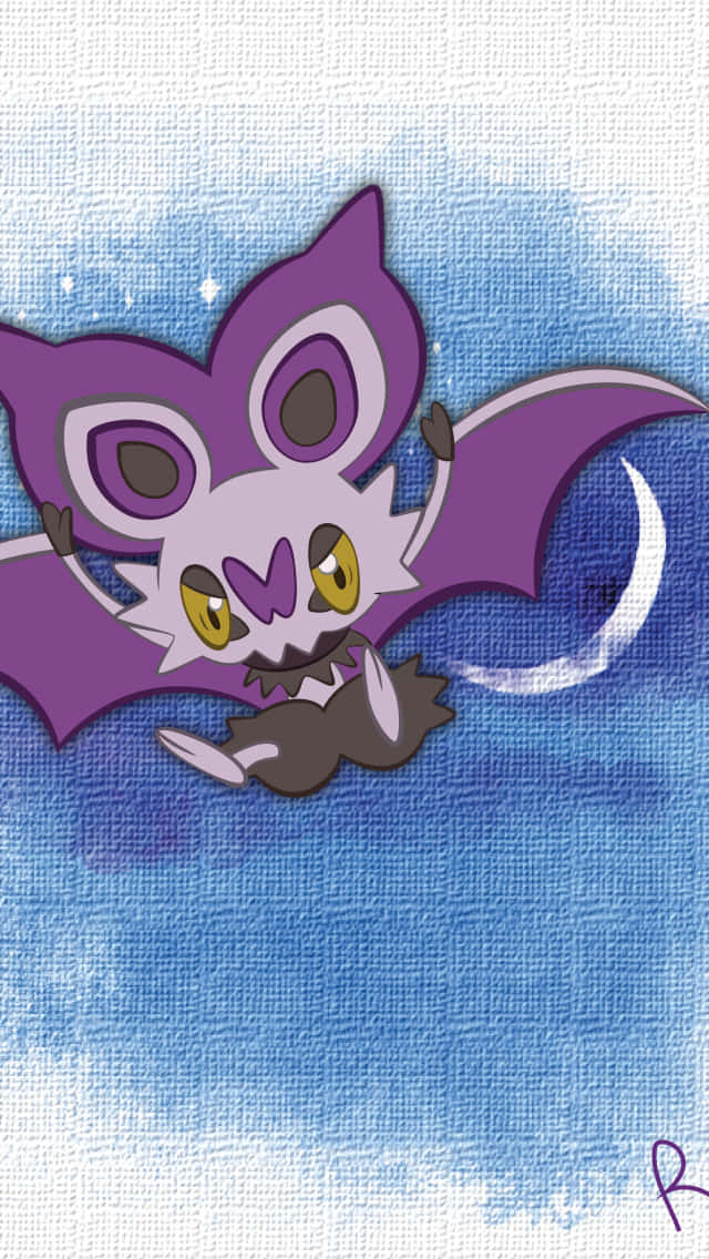 Noibat, purple, yellow eyes, SD Phone Wallpaper