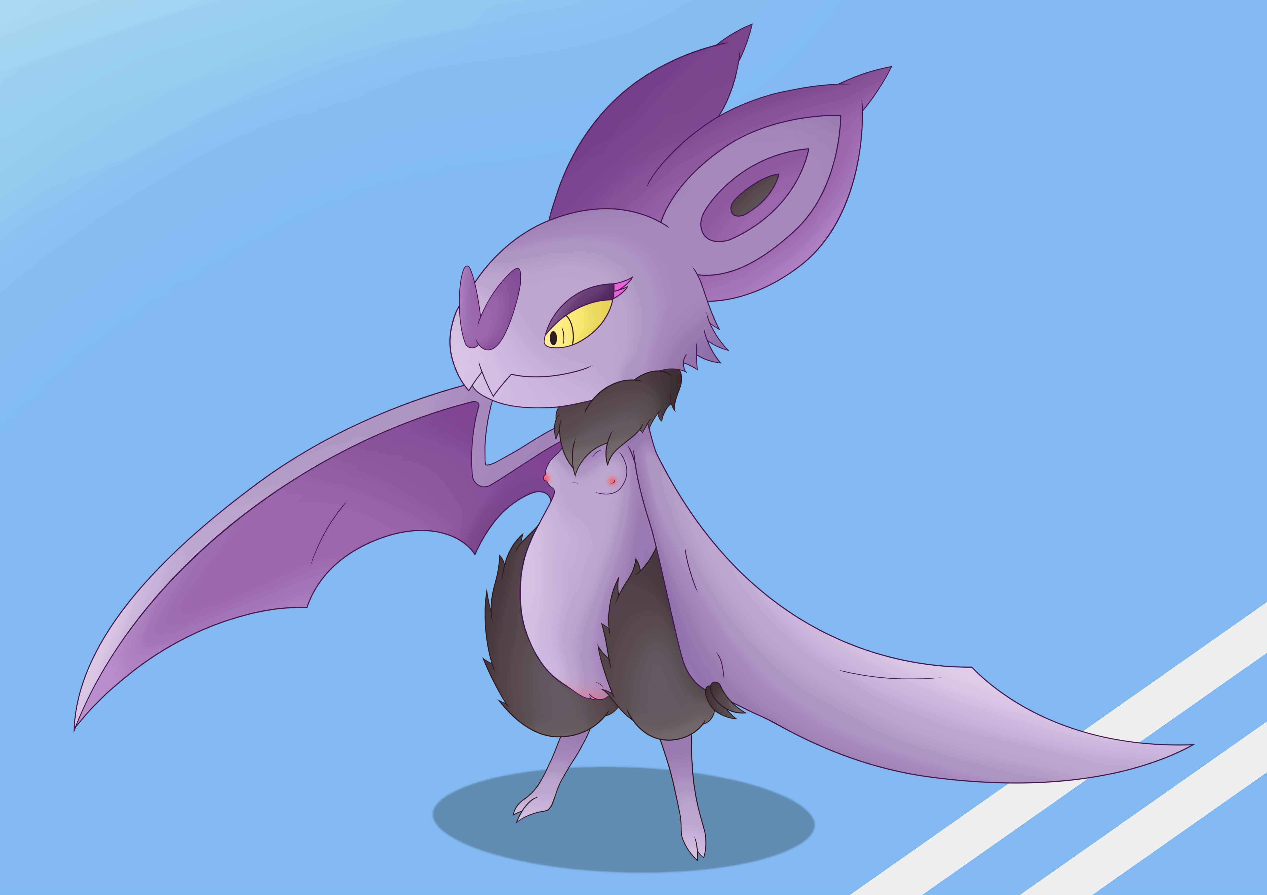 Noibat, purple, yellow eyes, 4K Desktop Wallpaper